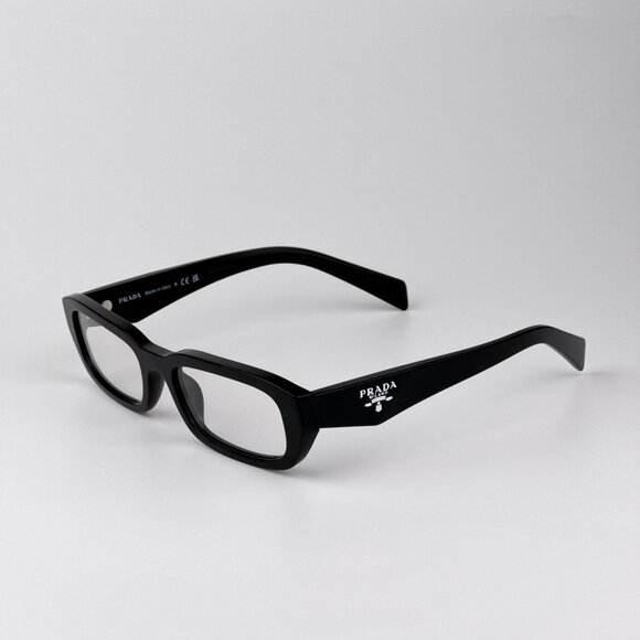 Prada PRB06S Eyeglasses – Black Rectangle Frame | Model 16K08N - Picture 1 of 9